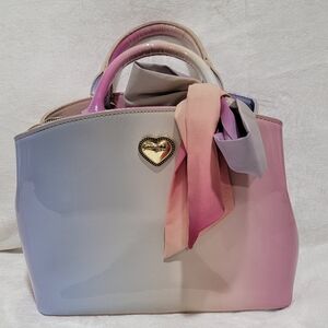 Betsey Johnson "Gigi" 3 Compartments Satchel Crossbody W/Scarf